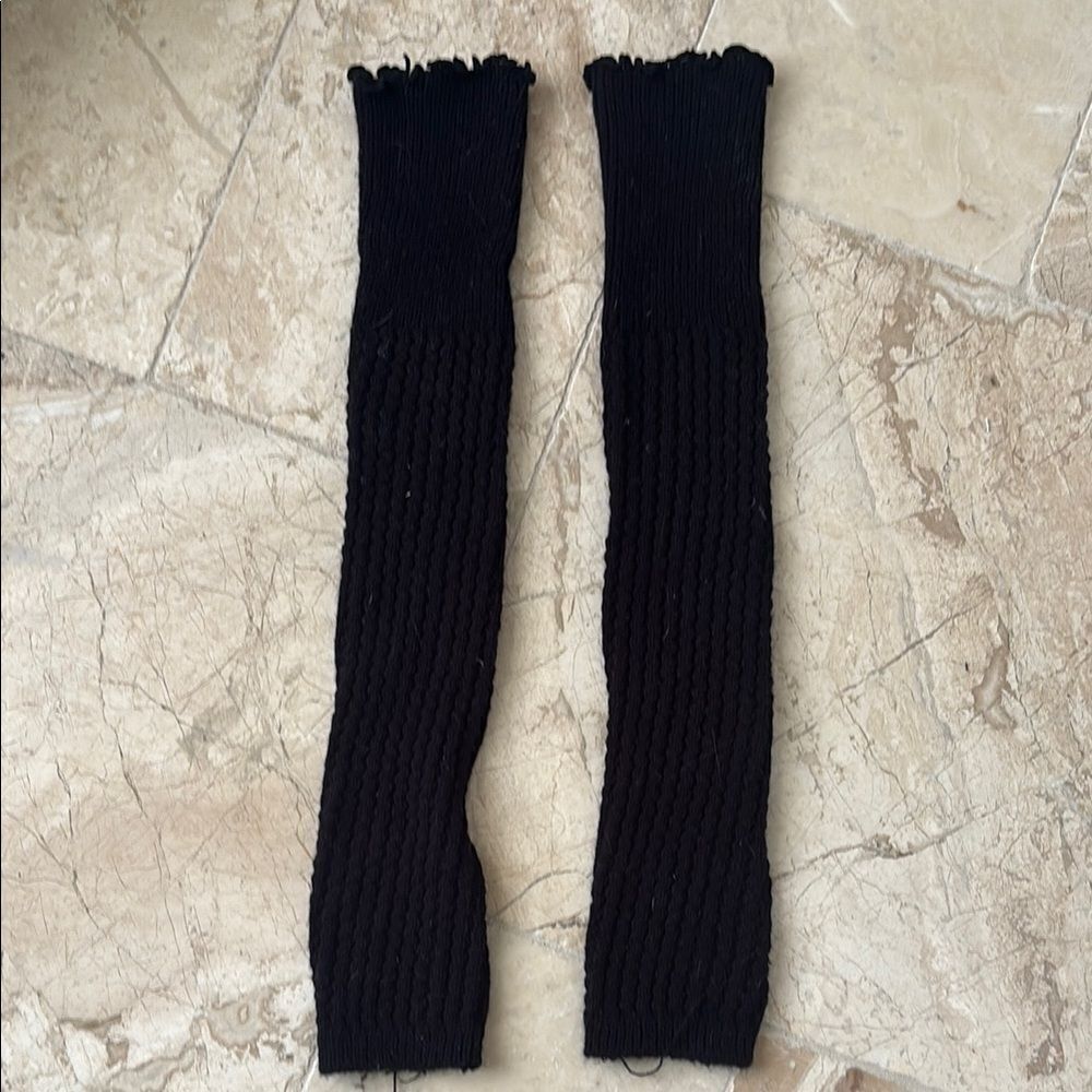 Black Knit Leg Warmers